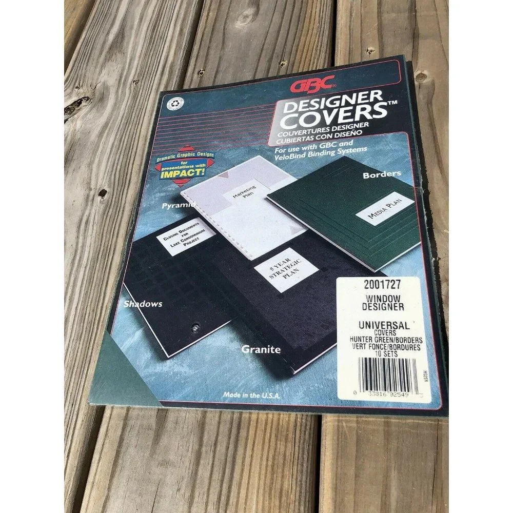 NWT Pack of 10 GBC Designer Universal Covers Hunter Green Window Designer Report